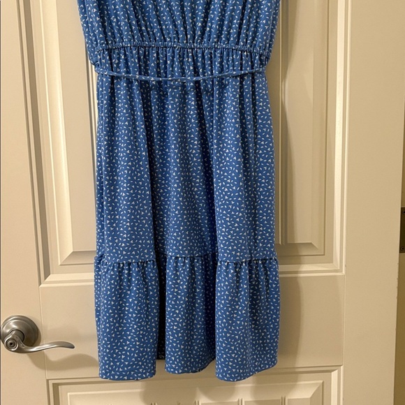 Banana Republic Medium Blue Floral Print Knee Length/Midi Dress - Picture 9 of 9